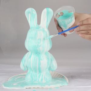 人気の アート クラフト DIY フルイド ラビット トイ プラスチック製 無地 アニマル ドール ペインティング フィギュア フルイド ベア 学校の贈り物に - Product Image 6