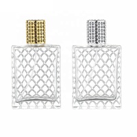 Flacon pulvérisateur de parfum en verre de 100 ml, carré plat, de luxe, haut de gamme, vide, avec bouchon à vis et diffuseur à bâtonnets – Vente en gros
