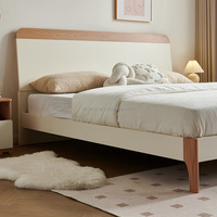 129930 Quanu prix de gros pas cher prix bonne Texture jambes solides cadre de lit en bois lits cadre moderne Queen Size