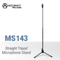 Soporte de Micrófono Profesional con Trípode Recto y Ajuste Rápido de Altura Accuracy Pro Audio MS143 para Aplicaciones Móviles