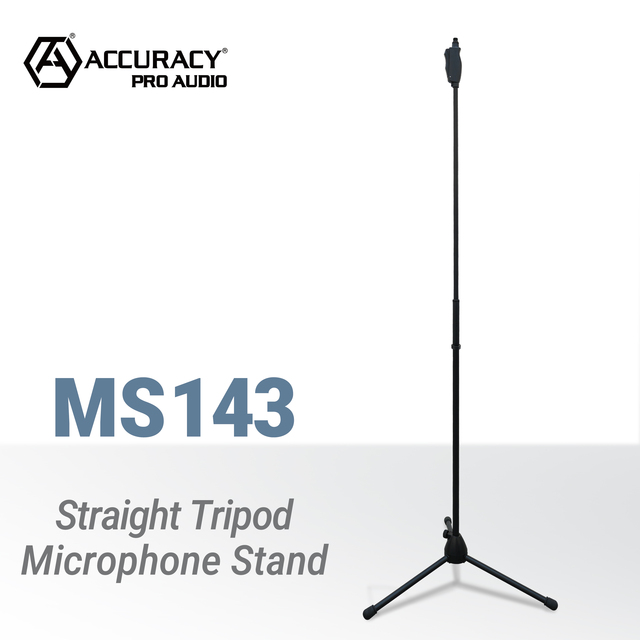 Accuracy Pro Audio MS143 Quick Height Adjustment Professional Straight Tripod Microphone Stand for Mobile Applications