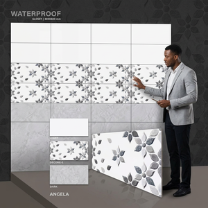 Azulejos de Pared con Diseño Floral de Alta Calidad, 12x24, Acabado Glaseado, Impresión Digital por Inyección de Tinta, 300x600mm, Antideslizantes, para Interiores, Exteriores, Baños, Centros Comerciales - Product Image 1