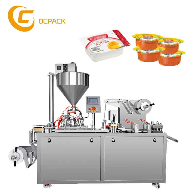 High speed automatic liquid ketchup cheese butter masala sauce oil milk jam blister packing machine for honey