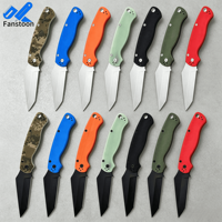 Couteau pliant EDC Fanstoon pour camping et chasse, poignées G10 multicolores, lame Tanto, équipement de coupe portable, logo personnalisé