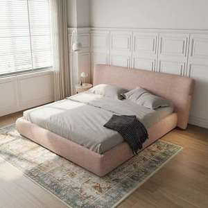 <span class=keywords><strong>Cama</strong></span> Moderna y Acogedora JINS con Estructura de Madera de <span class=keywords><strong>Roble</strong></span> Tapizada Suave, Diseño Contemporáneo y Elegante, Tamaño Queen, Refrescante - Product Image 5