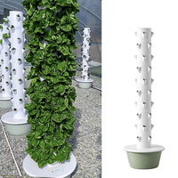 Tour de culture verticale compacte avec réservoir de 30L - Système aéroponique hydroponique à 10 niveaux et 40 trous avec pompe de circulation