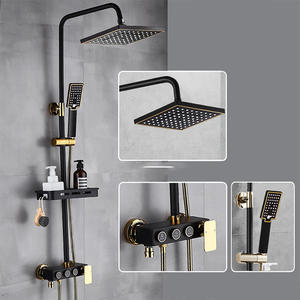 Set Pancuran mewah baja tahan karat dipoles, dengan keran termostatik, nosel penguat lembut & pemanas air Yuba untuk kamar mandi rumah - Product Image 3