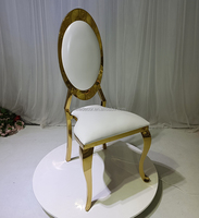 Chaise de réception professionnelle en acier inoxydable doré pour décoration et mariage