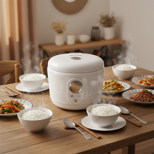 Mini Arrocera Eléctrica Multifuncional Baja en Azúcar, Diseño Cilíndrico de 1.8L, Acero Inoxidable, Control Digital con Temporizador, para Hogar y Hotel - Product Image 3
