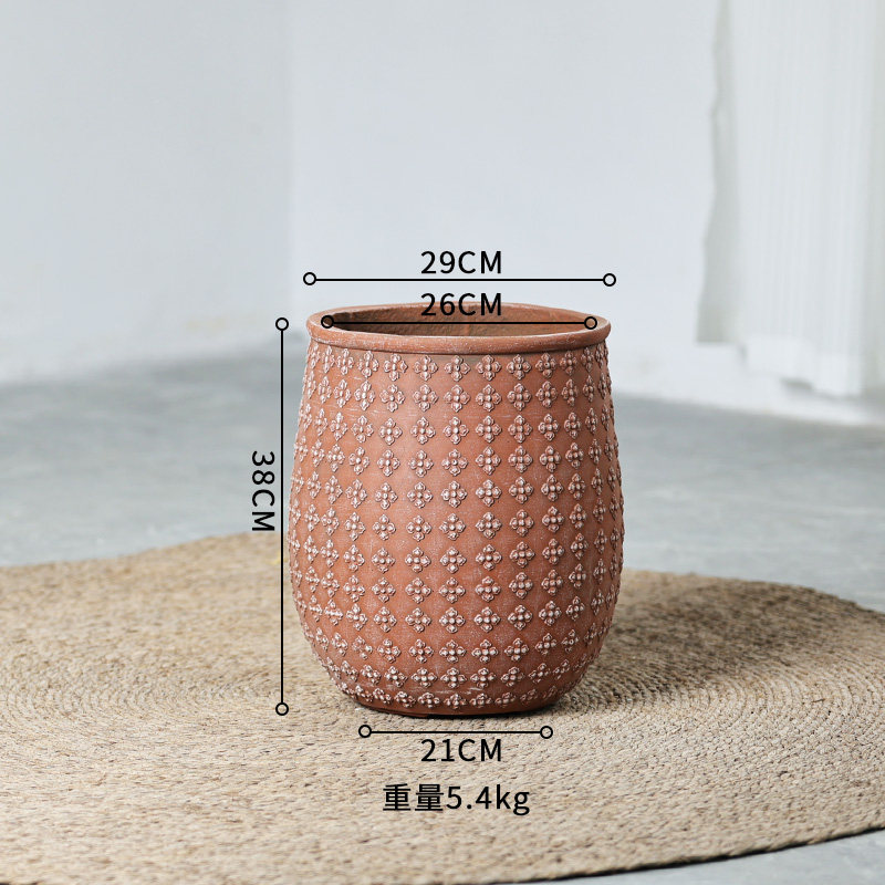 F99102-pot rouge terreux de diamètre intérieur moyen 26cm