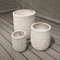 Pot de fleurs en fibre de verre sculpté à la main, style américain, design moderne, avec trou de drainage, écologique, léger, durable, 20L, pour centre commercial