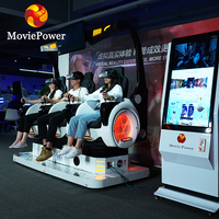 Cinéma VR 9D à 3 places multijoueur, 189 jeux, effet 3D, borne d'arcade interactive à jetons pour centres commerciaux