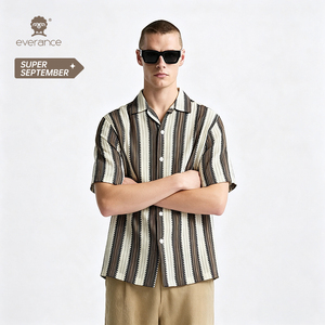เสื้อเชิ้ตชายลายทางเนื้อผ้าพิเศษ 145 ซม. 70% โพลีเอสเตอร์ คิวบา ซัมเมอร์ บีช ฮอลิเดย์ ชิร์ต - Product Image 2