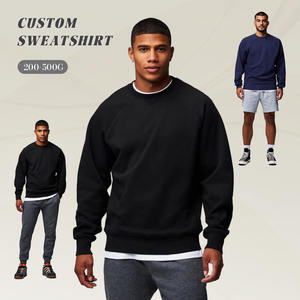 Etichette <span class=keywords><strong>di</strong></span> <span class=keywords><strong>marca</strong></span> Premium personalizzate da uomo a manica lunga girocollo nero felpe da uomo <span class=keywords><strong>di</strong></span> alta qualità inverno primavera felpe da uomo all'ingrosso - Product Image 1