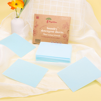 Fournitures de lessive Boîte de papier kraft à fragrance personnalisée Formule écologique Feuilles de détergent à lessive Papier 30 feuilles en stock
