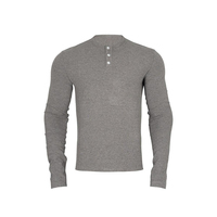 Chemise Henley côtelée tricotée sur mesure pour homme, style Old Money, coupe ajustée, manches longues, col rond, haut thermique confortable