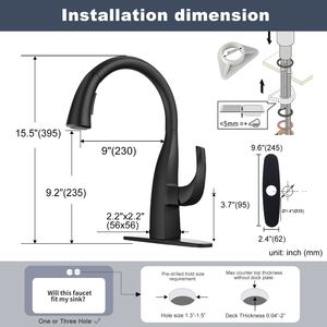 ก๊อกน้ำอ่างล้างหน้าแบบมือจับเดี่ยวสีดำพร้อมหัวจ่ายสบู่ - Product Image 5