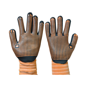YEEHO Custom <span class=keywords><strong>Blue</strong></span> Nitrile Dots Antideslizante Doble Cara Punteada Mano Construcción Guantes de trabajo para la industria - Product Image 2
