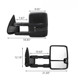 Espejo retrovisor <span class=keywords><strong>de</strong></span> remolque <span class=keywords><strong>de</strong></span> coche con calefacción eléctrica <span class=keywords><strong>de</strong></span> nueva condición con señal <span class=keywords><strong>de</strong></span> giro LED 2003-2006 modelos compatibles con GMC <span class=keywords><strong>Sierra</strong></span> y Chevy Silverado - Product Image 1