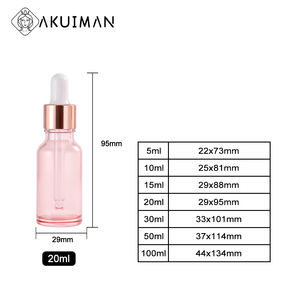 Botellas de vidrio rosa de 30ml y 50ml con gotero - Product Image 6