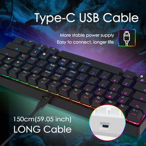 Teclado Mecánico <span class=keywords><strong>RK61</strong></span> de 61 Teclas, Duradero y de Alta Calidad, Transmisión de Alta Velocidad para Uso en Escritorio, Producto Nuevo - Product Image 5