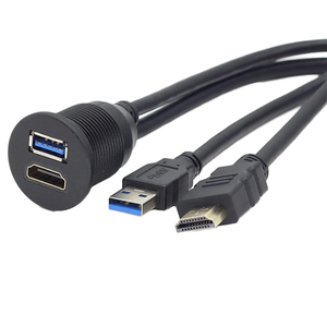 Autoradio Vidéo USB 3.0 HDTV Ports HD-<span class=keywords><strong>MI</strong></span> Câble d'extension Tableau de bord Encastré Stéréo Lecteur DVD Microphone Moniteur MP3 - Product Image 6