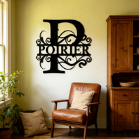 Enseigne personnalisée en métal avec nom de famille, lettres alphabétiques découpées au laser pour la décoration de la maison, du porche ou de la ferme