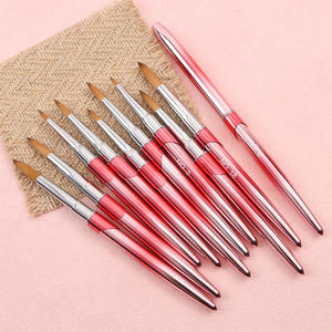 2025 nuevo cepillo de <span class=keywords><strong>uñas</strong></span> de lujo 100% Kolinsky acrílico cepillo de <span class=keywords><strong>uñas</strong></span> <span class=keywords><strong>Rosa</strong></span> borroso logo tamaño 14 16 18 20 22 cepillo para arte de <span class=keywords><strong>uñas</strong></span> - Product Image 4