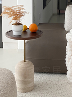 Table d'appoint ronde en forme de grotte de style zen conçue pour un salon