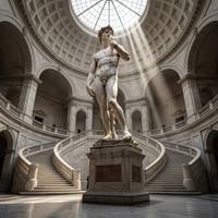 Statue de David en marbre sculptée à la main, personnalisable, pour la décoration de la salle du musée classique de la Renaissance