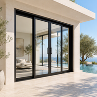 Système de Portes Coulissantes en Verre Trempé Moderne de Luxe pour Hôtels, Résistant au Vent et aux Impacts d'Ouragan, Grandes Portes en Verre – Vente en Gros