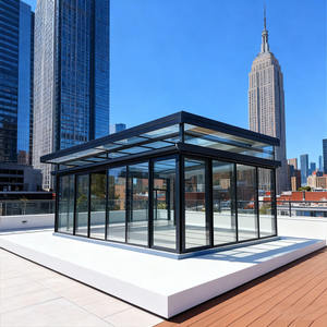 <span class=keywords><strong>Sol</strong></span>árium Moderno de Aluminio y Vidrio, Puertas Corredizas de Vidrio Templado Doble para Uso Residencial en Villas y Apartamentos, Tamaño Personalizable - Product Image 2