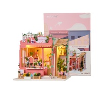 IIECREATE K-1050 Kit de puzzle 3D en bois DIY Fleur de gypsophile Maison miniature et modèle de jouet