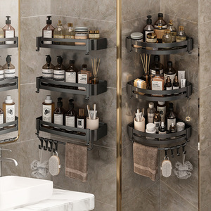 Bathroom <b>Corner</b> <b>Shelf</b> <b>Wall</b> Mounted Triangle Storage Rack For Personal Care Products Durable Design - Product Image 1