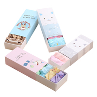 Boîte cadeau en carton blanc avec impression de dessin animé, emballage de chaussettes pour enfants, avec manche, vente en gros, bas prix