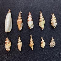 Offre Spéciale – Pendentif Coquillage Naturel Plaqué Or, Breloques Coquillages Bohèmes pour la Fabrication de Colliers, Bracelets et Boucles d'Oreilles DIY