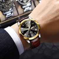 Montre pour homme Poedagar 810, bracelet en cuir de luxe, montre à quartz, date, semaine, montre en moissanite, étanche, lumineuse, montre décontractée pour homme
