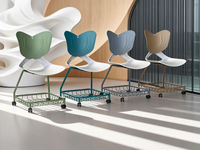 Chaise de bureau ergonomique au design moderne avec roulettes pivotantes, dossier mi-haut, pour salle de réunion de bureau