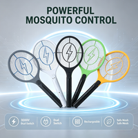 Raquette anti-moustiques électrique rechargeable Eco haute tension, filet à 3 couches pour la maison