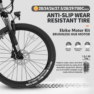 Kit de conversion de vélo électrique 36V 48V 350W, <span class=keywords><strong>moteur</strong></span> de moyeu arrière sans balais à engrenages rotatifs pour vélo électrique, compatible avec frein à disque V/Disc - Product Image 6