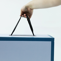 Boîte cadeau bleue pour couverture de grande taille, boîte rigide à rabat magnétique avec poignée et papier de soie, boîte cadeau en papier personnalisée