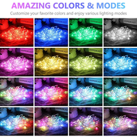 Guirlande lumineuse à 400 LED, contrôle par application, programmable, bande lumineuse intelligente RGB pour la maison, lumières de Noël intelligentes pour rideaux, décoration