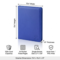 Porte-cartes en cuir PU lisse à 16 pochettes, capacité de 1024 cartes, album de cartes à collectionner imperméable à chargement latéral pour cartes de sport et TCG