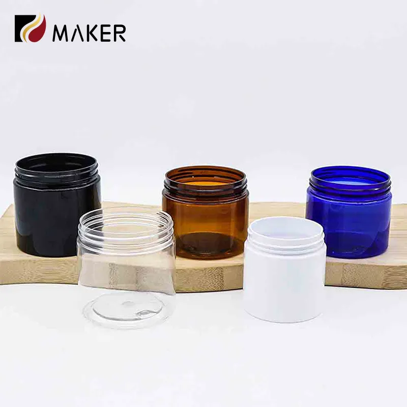 Most Popular Empty PET Container 400Ml Black Round Container Skin Care Cream Plastic Jar With Wholesale New Design