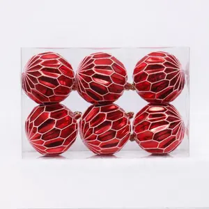 Custom new design 8cm heteromorphism shape shiny red hand painted Christmas ball/Christmas decorative ornament ball