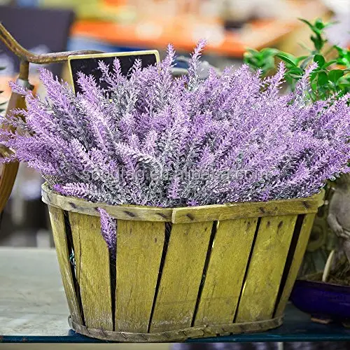 5 şube 15 ''toptan Lavandula kapalı ve açık ev dekoratif yapay lavanta çiçekler