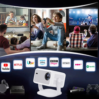 Projecteur Home Cinéma 3D 1080P 650 ANSI Lumens LED Compatible 4K Android 14 Portable Sans Fil pour Gaming Éducation Intérieur