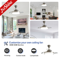Ventilador de Techo 1stshine de 42 Pulgadas, Retráctil, con Control Inteligente por Aplicación, Diseño Elegante, con Aspas Ocultas
