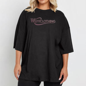 Camiseta de Alta Calidad 100% Algodón, Talla Grande, Personalizable con Logotipo de Impresión Digital, Camiseta Lisa con Cuello Redondo para Mujer, Camiseta Personalizada - Product Image 1