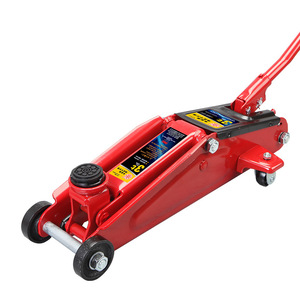 Crics de levage de voiture Cric hydraulique horizontal 3 tonnes dans le pneu Outil Carton Boîte Rouge Universel avec plaque épaisse Modèles adaptés 135mm - Product Image 3